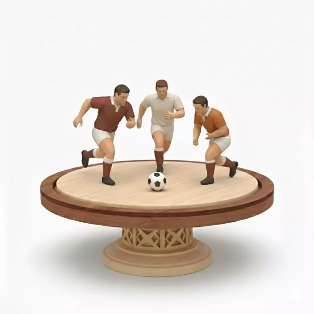 Football Champions 3D Model on Podium 3D print model