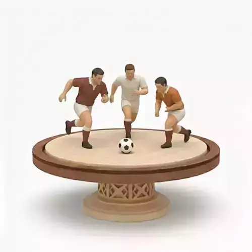 Football Champions 3D Model on Podium