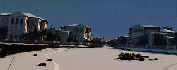 House Exterior Low-poly 3D model 6