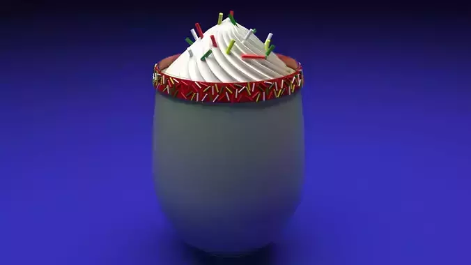 Christmas Frosty Shake 3D model 7
