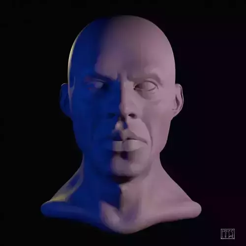 Artist Mannequin Head Exaggerated Features 3D model