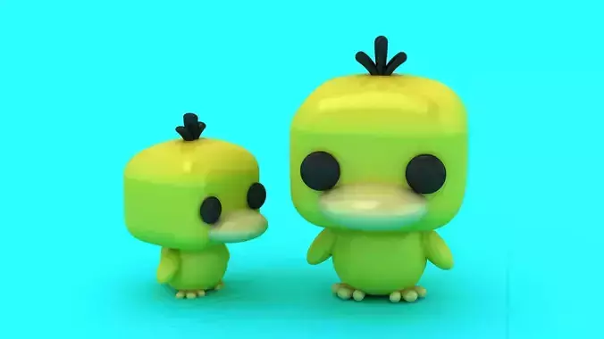 Stylized Duck Toy Duo 3D Printable Model