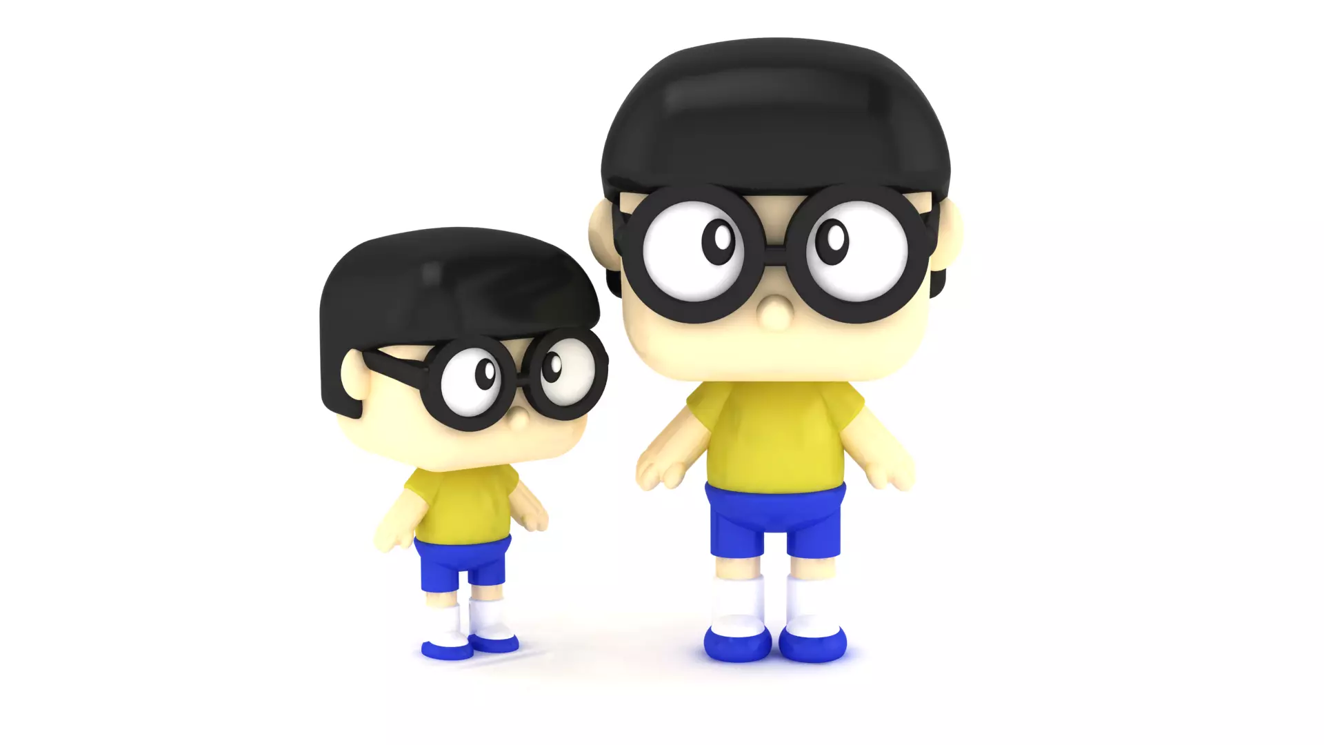 Chibi Nerd Boy Duo 3D Printable Toy Set 3D print model