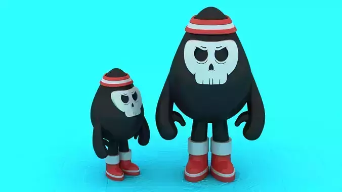 Cartoon Bomb Character Toy 3D Printable Model