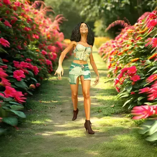 Patterned Outfit Female model pack