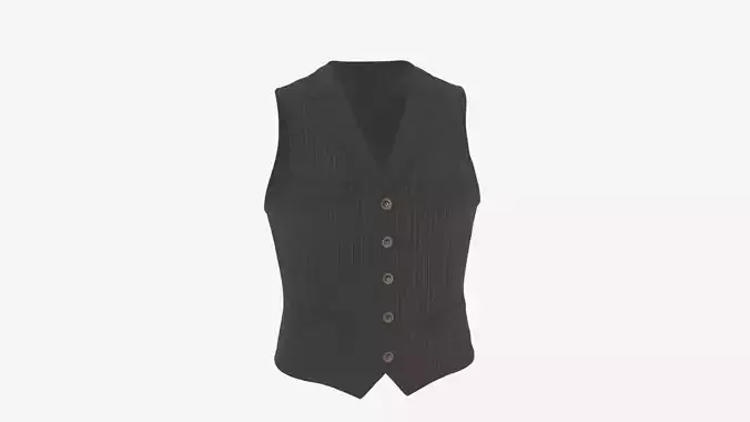 Elegant 3D Banker Vest Detailed Pinstripe Pattern