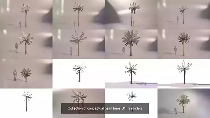 Collection of conceptual palm trees S1