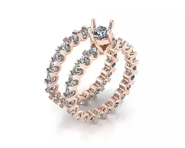 U setting solitaire engagement jewelry ring 