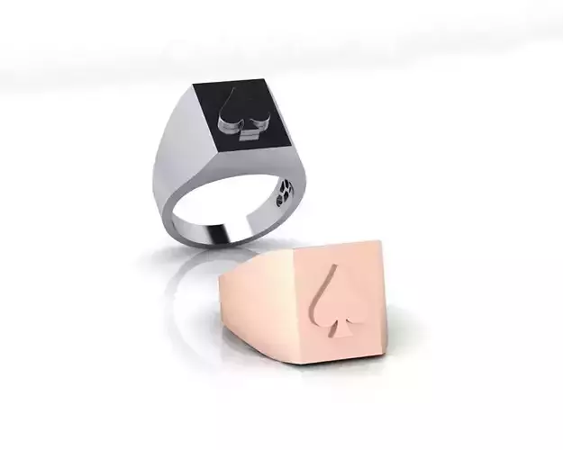 spades signet gold ring