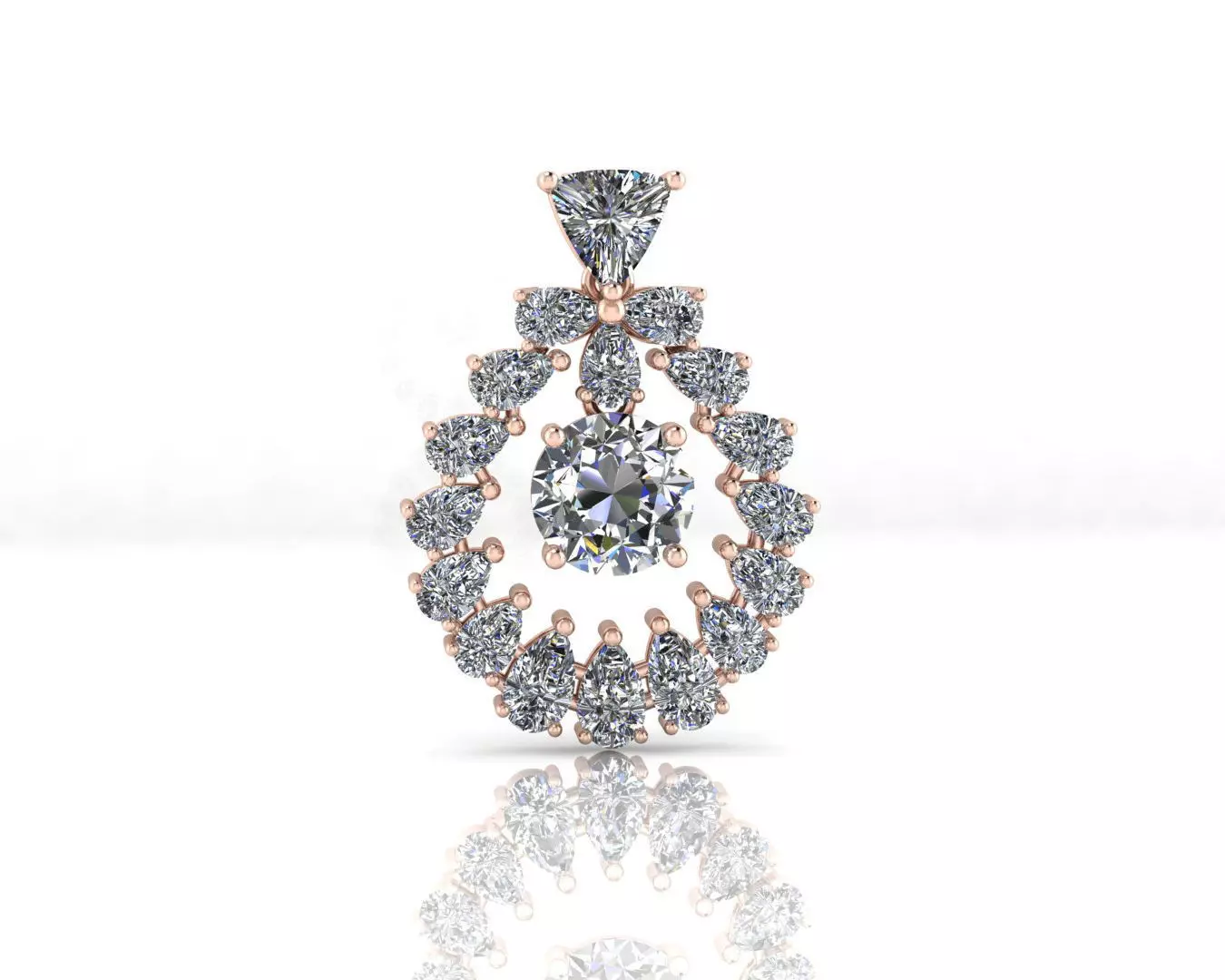 pear round triangle jewelry pendant 3D print model