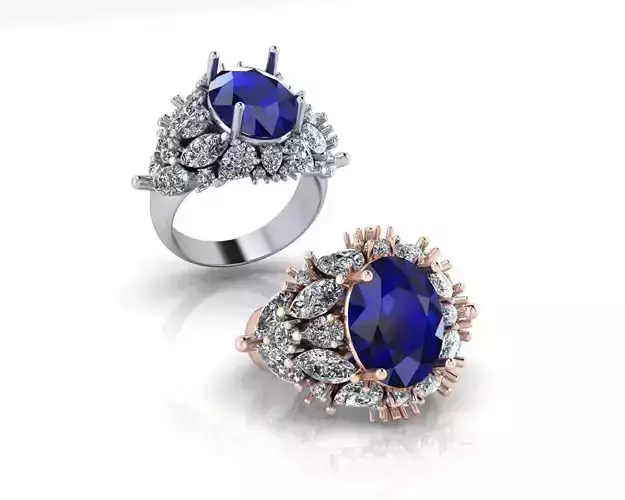 oval pear marquise high jewelry ring