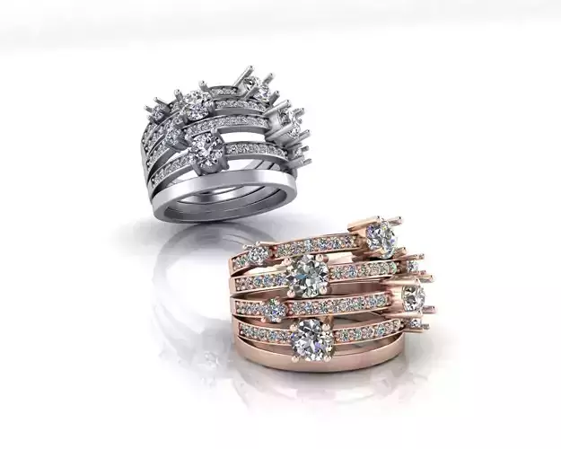 5 line engagement jewelry ring