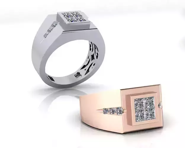 4 princess cut illusion setting men jewelry ring 