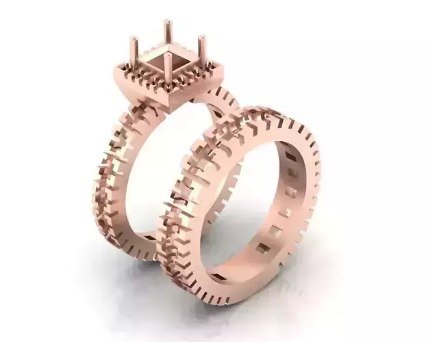 prince cut halo micro prong engagement jewelry ring 