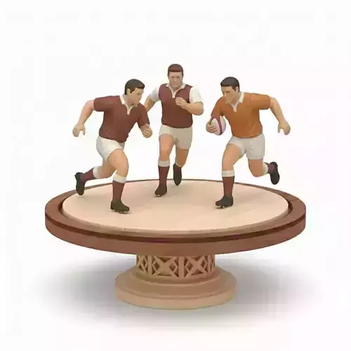 Rugby Players Podium 3D Model