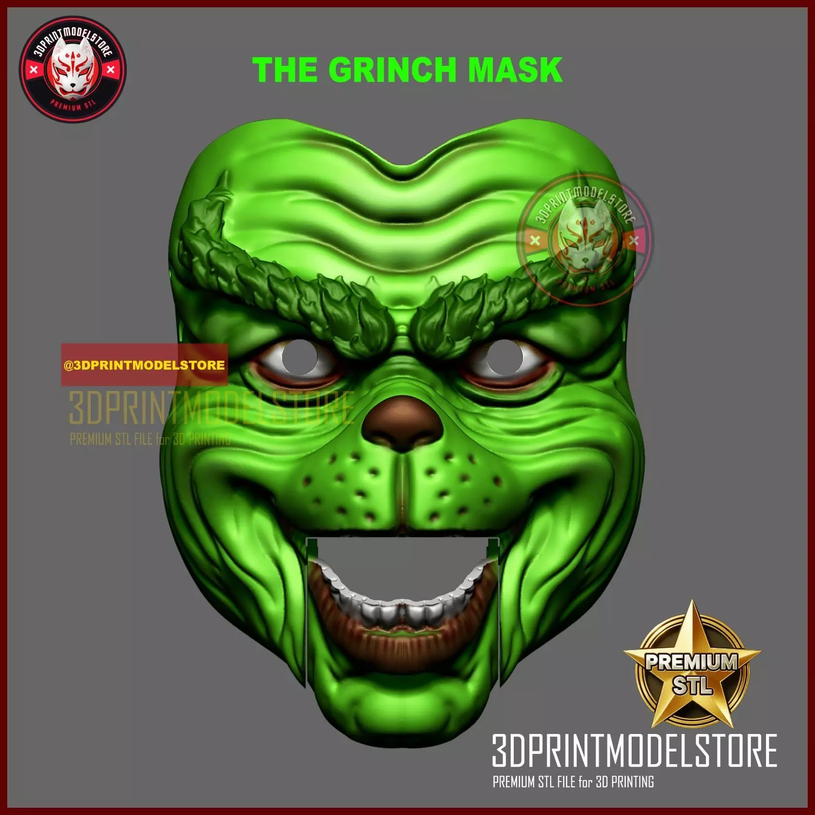 Christmas Mask Movable Jaw - Xmas Cosplay Props 3D print model