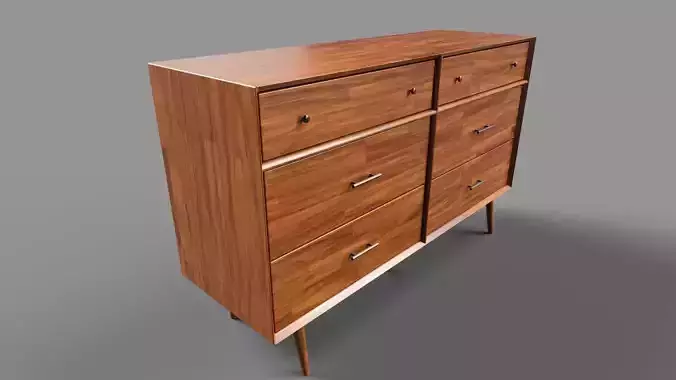 Wood Dresser Low Poly-Pbr Material