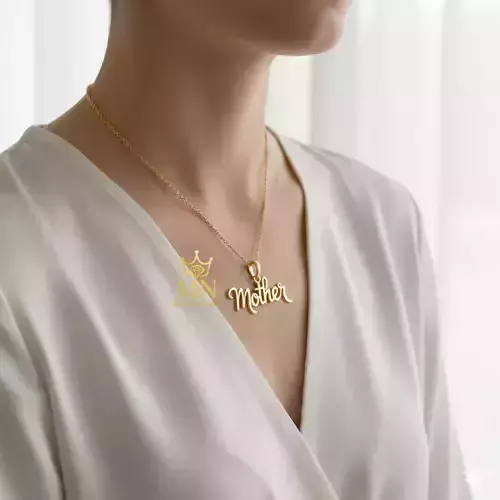 Golden Mother Script Pendant
