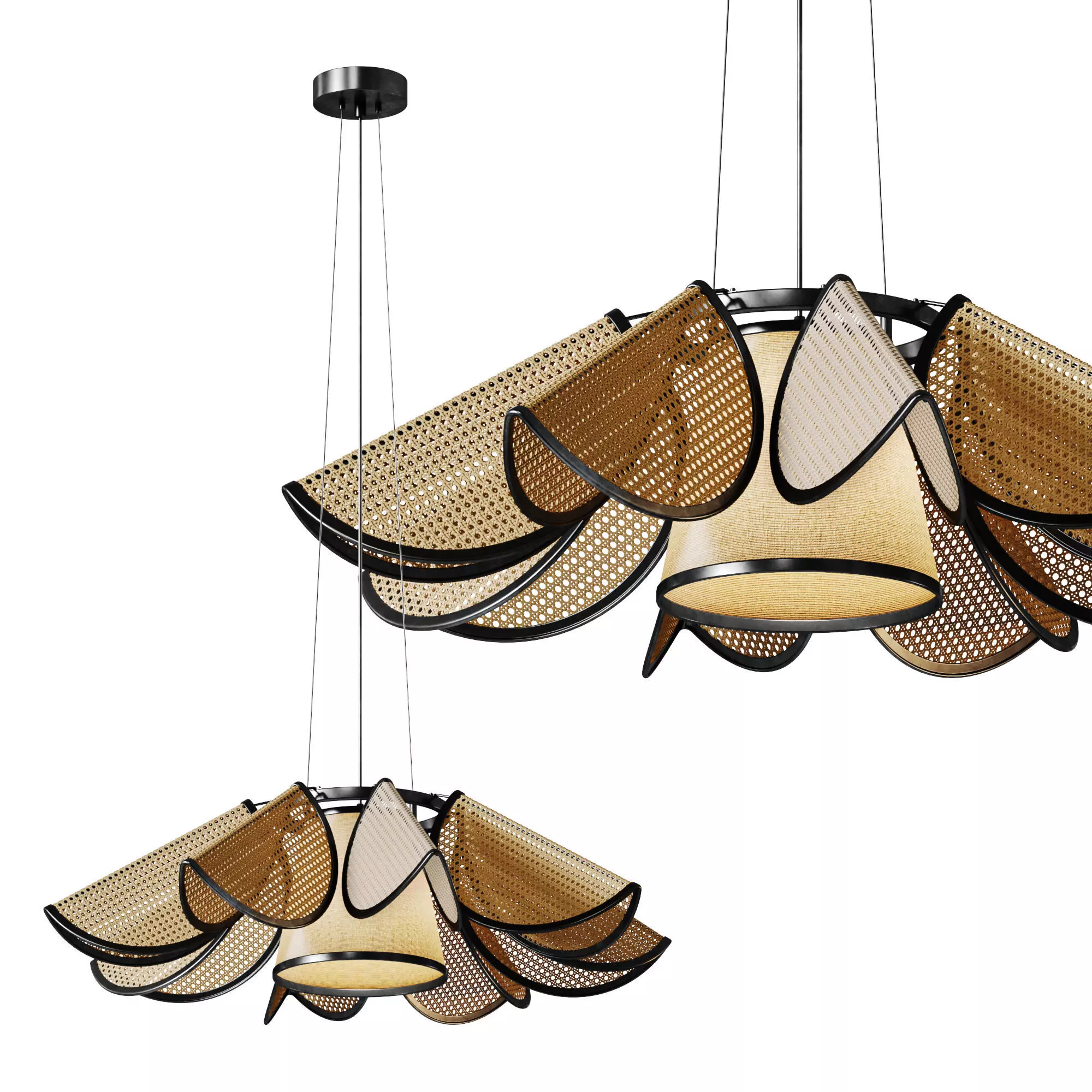 1492 Helios Woven Hanging Pendant Light 3D model
