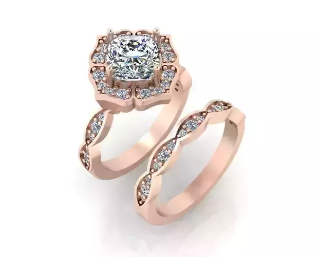 cushion halo engagement jewelry ring