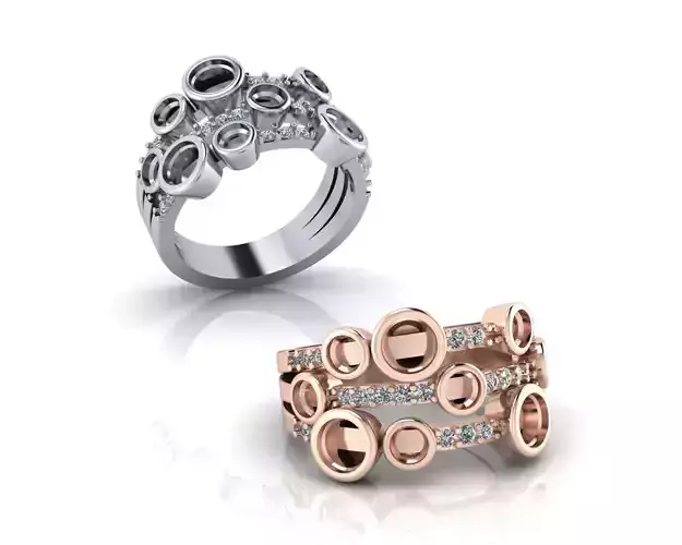 round bezel setting jewelry ring