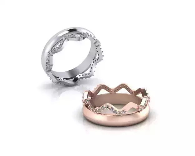 wavy engagement jewelry ring