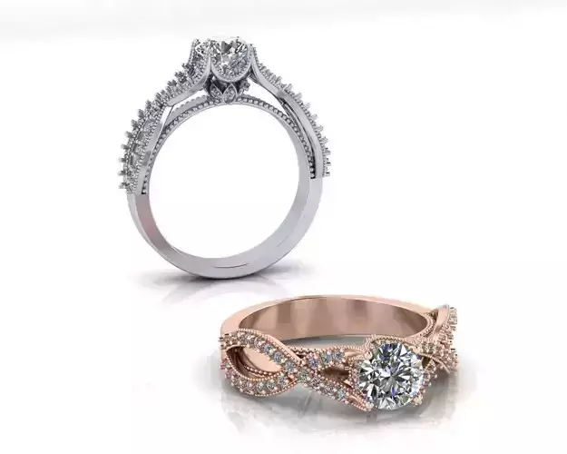 round solitaire engagement jewelry ring 