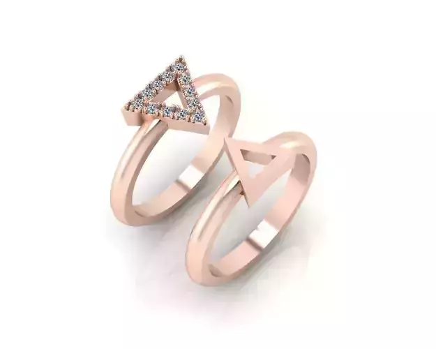 triangle gold and jewelry ring