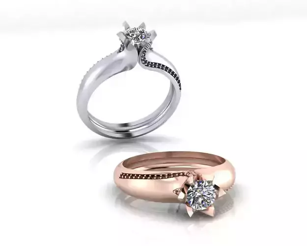round solitaire engagement jewelry ring