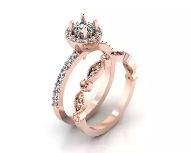 round halo engagement jewelry ring 