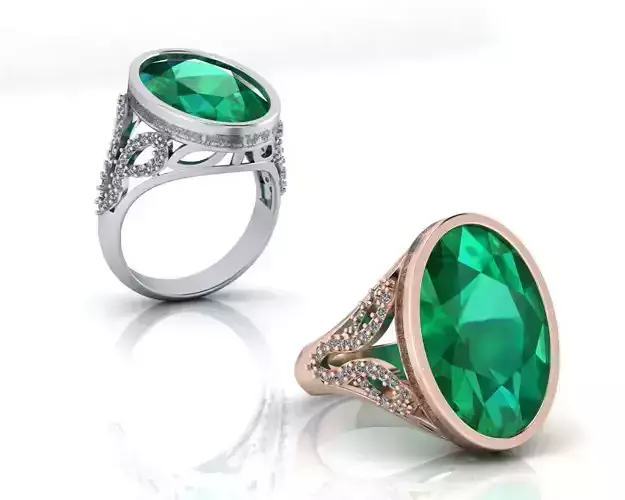 oval emerald engagement jewelry ring