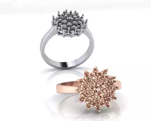 flower setting halo jewelry ring