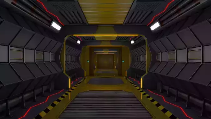 Sci Fi Corridor Futuristic