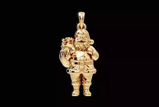 Santa Clause Pendant  hollowed  with honeycomb back gallery 