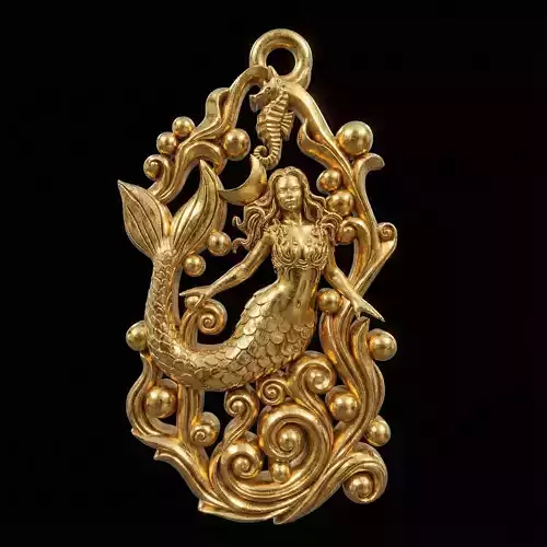 Mermaid Pendant 3D Printable