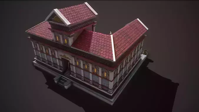 Roman Greek Military Academy Low-poly 3D model 5
