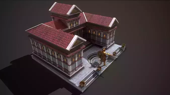 Roman Greek Military Academy Low-poly 3D model 4