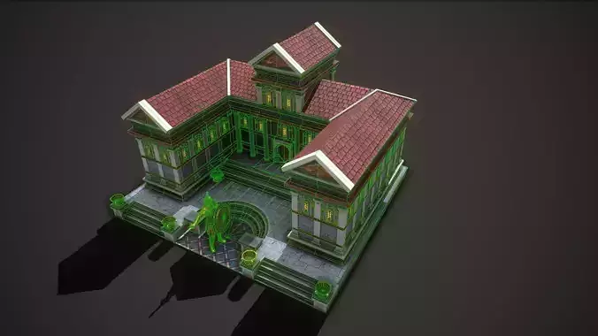 Roman Greek Military Academy Low-poly 3D model 2