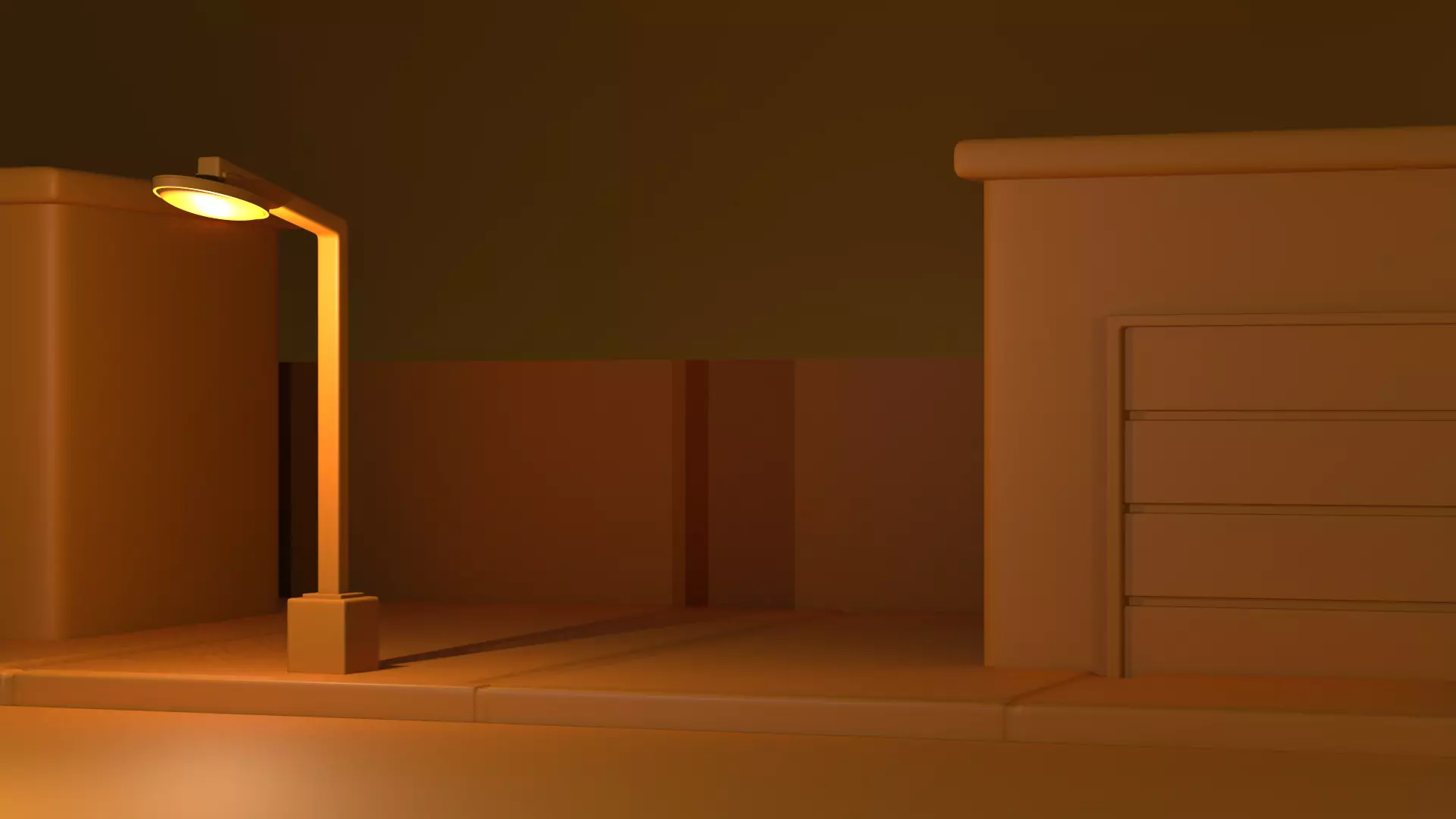 Night Street Lowpoly 3D Model Free low-poly 3D model