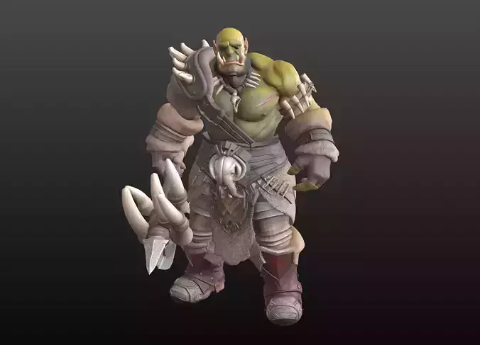 Orc Warrior STL Savage Primitive Fighter 3D Model