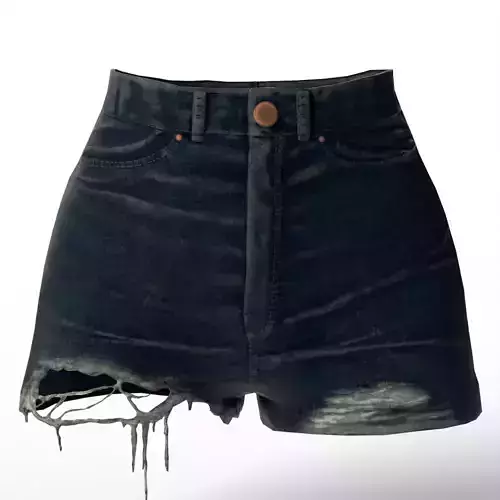 Distressed High-Waist Denim Shorts