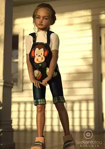  Monkey Overall Outfit for Genesis 9