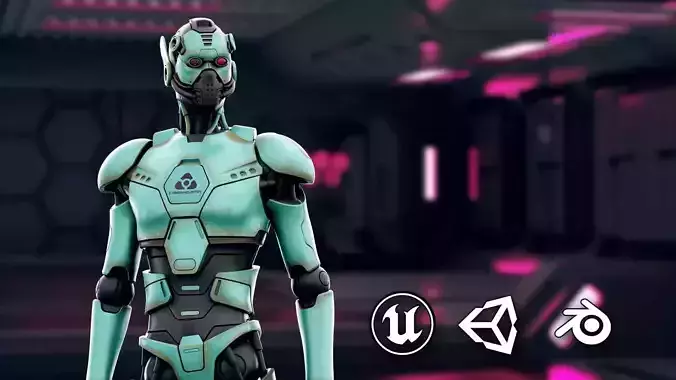  CYBORGTOPIA B-22  Rigged for Unreal Engine - Unity - MIXAMO