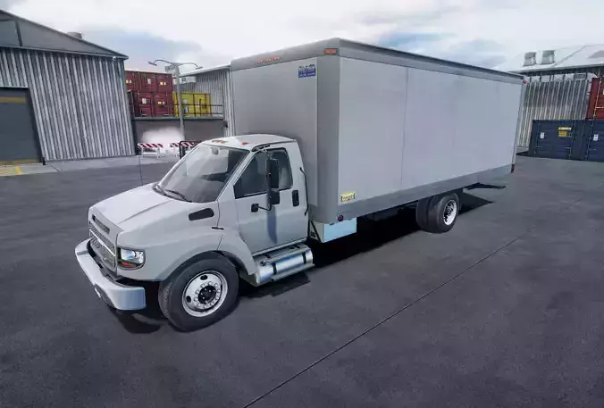 Modern Box Truck unity asset