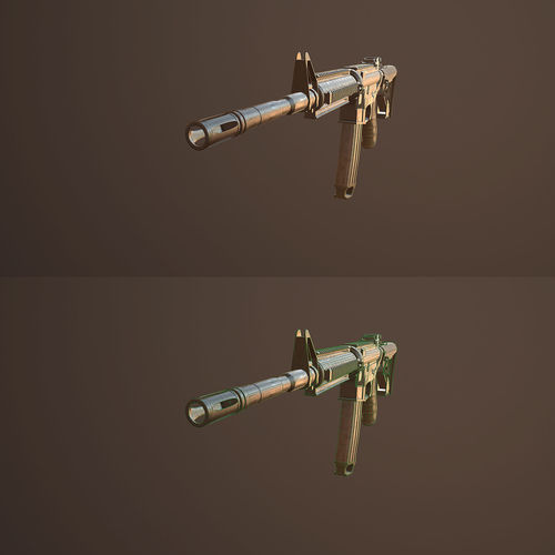 M4 carbine Low-poly 3D model