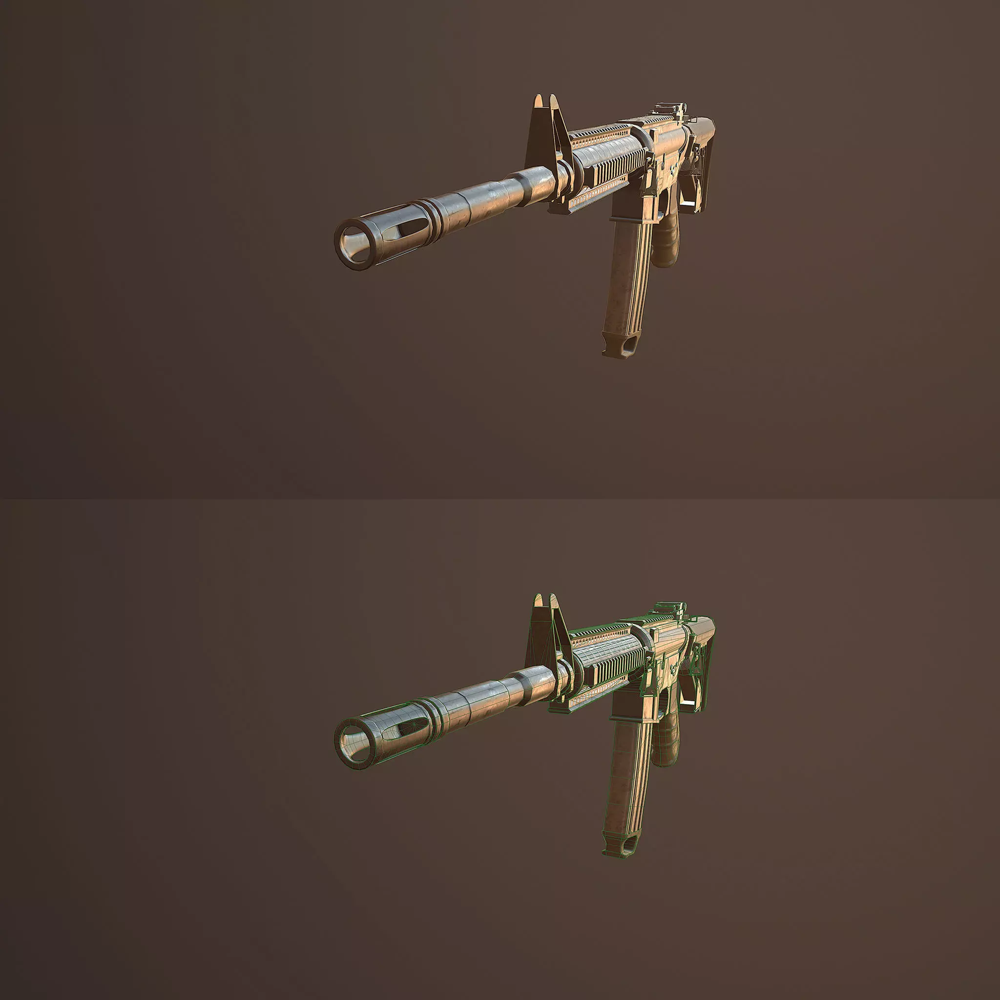 M4 carbine Low-poly 3D model