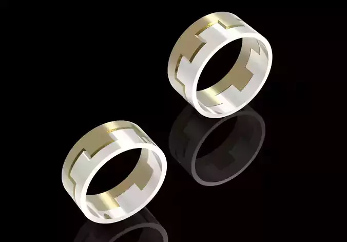 Wedding couple stl 3d gold ring model cr0048