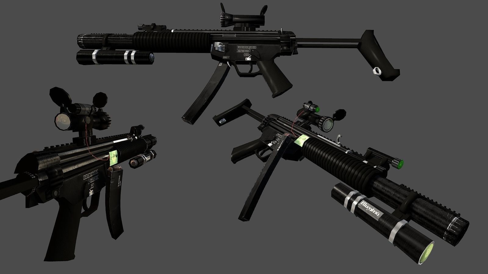 Near Future SMG MP5 lowpoly Low-poly 3D model_1