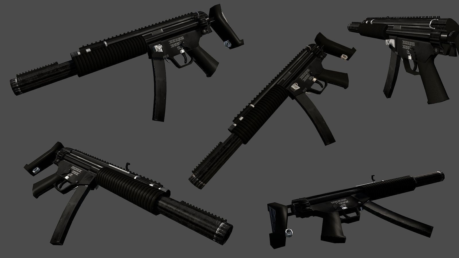 Near Future SMG MP5 lowpoly Low-poly 3D model_2