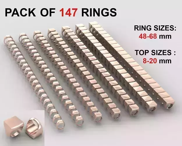 Square Signet Ring  in All sizes 227-MWCG-1